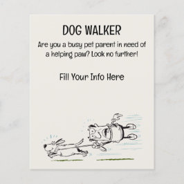 Dog Walker lustig und einnehmend Cartoon Flyer
