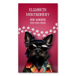 Dog Walker Magnetische Visitenkarte