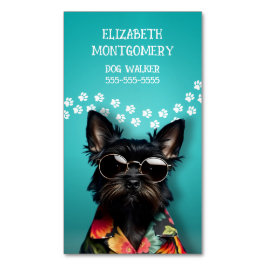Dog Walker Magnetische Visitenkarte