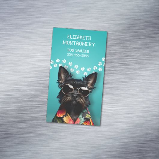 Dog Walker Magnetische Visitenkarte (Beispiel)