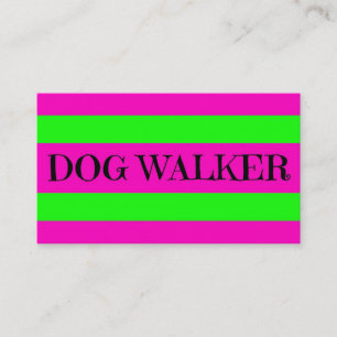 Dog Walker Neon Green und Hot Pink Visitenkarte