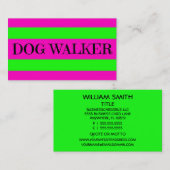 Dog Walker Neon Green und Hot Pink Visitenkarte (Vorne/Hinten)