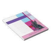 Dog Walker Niedlich Scottie Kariert Personalisiert Notizblock (angewinkelt)