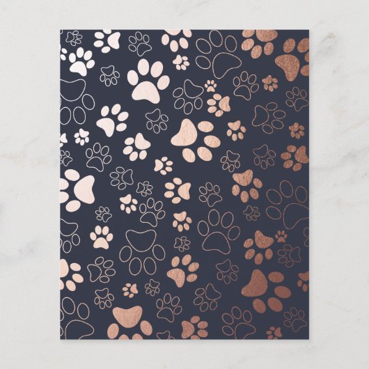 Dog Walker Paw Print Pattern Business Flyer (Hinten)