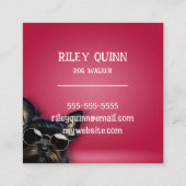 Dog Walker Pawprint Border Quadratische Visitenkarte (Rückseite)