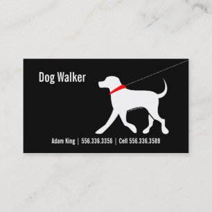 Dog Walker Pet Business Labrador Moderner Schwarz Visitenkarte