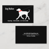 Dog Walker Pet Business Labrador Moderner Schwarz Visitenkarte (Vorne/Hinten)