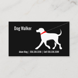 Dog Walker Pet Business Labrador Moderner Schwarz Visitenkarte
