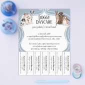 Dog Walker Pet Sitter Aquarellfarbe blau Flyer (Einzeln)