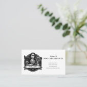 Dog Walker Pet Sitter Business Card Visitenkarte (Stehend Vorderseite)