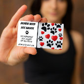 Dog Walker Pet Sitter Fun Pad und Herz Visitenkarte