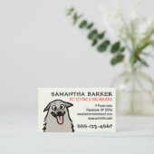 Dog Walker Pet Sitter Funny Fluffy Hund Visitenkarte (Stehend Vorderseite)