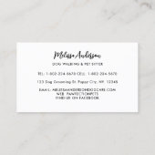 Dog Walker Pet Sitter Niedliches Welpenlabor Visitenkarte (Rückseite)