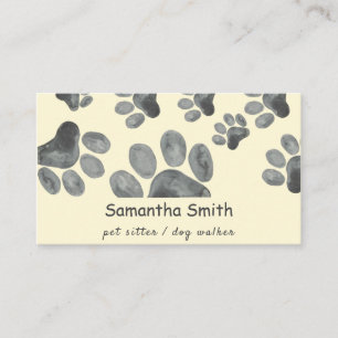 Dog Walker Pet Sitter Paw Business Card Visitenkarte