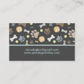 Dog Walker Pet Sitter Paw Print Blue Visitenkarte (Rückseite)