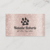 Dog Walker Pet Sitter Paw Rose Herzblush Gold Visitenkarte (Vorderseite)