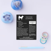 Dog Walker & Pet Sitter Schwarz Flyer (Einzeln)