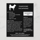 Dog Walker & Pet Sitter Schwarz Flyer (Vorne)