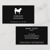 Dog Walker & Pet Sitter Schwarz Visitenkarte (Vorne/Hinten)