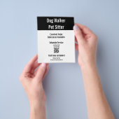 Dog Walker Pet Sitter Schwarz-weißer QR-Code-Vorla Flyer (Gruppe)