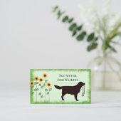 Dog Walker/ Pet Sitter Sonnenblumen Visitenkarte (Stehend Vorderseite)