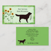Dog Walker/ Pet Sitter Sonnenblumen Visitenkarte (Vorne/Hinten)