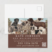 Dog Walker Pet Sitting Animal Care Beruflich Postkarte (Vorne/Hinten)