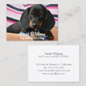 Dog Walker Pet Sitting Care Puppy Visitenkarte (Vorne/Hinten)