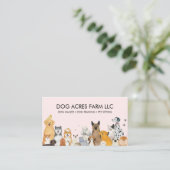 Dog Walker Pet Sitting Dog Trainer Wasserfarbe Visitenkarte (Stehend Vorderseite)