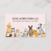 Dog Walker Pet Sitting Dog Trainer Wasserfarbe Visitenkarte (Vorderseite)