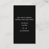 Dog Walker Pet Sitting Services Niedliche Dog Cat Visitenkarte (Rückseite)