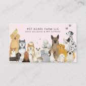 Dog Walker Pet Sitting Watercolor Business Card Visitenkarte (Vorderseite)