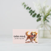 Dog Walker Pet Sitzen Boutique Pet Rosa Visitenkarte (Stehend Vorderseite)