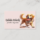 Dog Walker Pet Sitzen Boutique Pet Rosa Visitenkarte (Vorderseite)