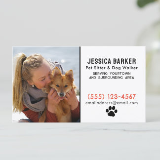 Dog Walker Pet Sitzen Foto für den Haustier Visitenkarte