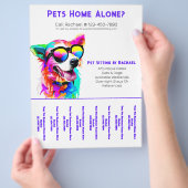 Dog Walker Pet Sitzen Personalisiertes Teerblatt Flyer (Hand)