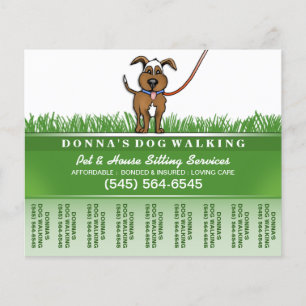 Dog Walker & Pet Sitzreißen Aus Flyer 5.6 x 4.5