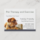Dog Walker Pet Therapy Fotovorlage Visitenkarte (Vorderseite)