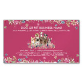 Dog Walker Petsitter Blume Tierärztliche Zeichnend Magnetische Visitenkarte (Vorderseite)