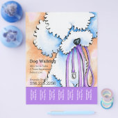 Dog Walker Poodle Lila Personalisiertes Reißblech Flyer (Einzeln)