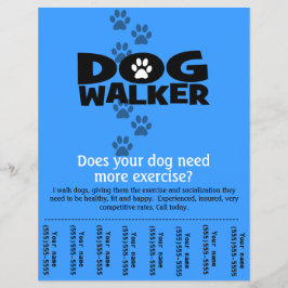 Dog Walker Promotion tear Sheet Flyer Template_B