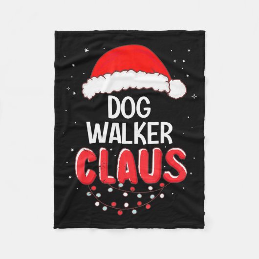 Dog Walker Santa Claus Christmas Matching Costume  Fleecedecke (Vorderseite)
