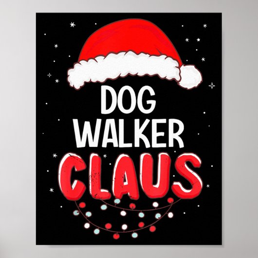 Dog Walker Santa Claus Christmas Matching Costume Poster (Vorne)