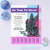 Dog Walker Scottie Karierter Personalisierter Teez Flyer (Einzeln)