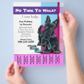 Dog Walker Scottie Karierter Personalisierter Teez Flyer (Hand)