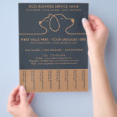 Dog Walker Service Lineart Brown Navy Flyer (Hand)