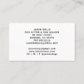 Dog Walker Sitting Daycare Service Business Card Visitenkarte (Rückseite)
