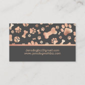 Dog Walker Termin Rose Gold Datum Visitenkarte (Rückseite)