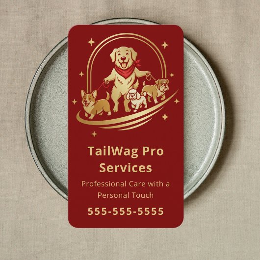 Dog Walker Trainer Sitter Modern Pet Care Service Visitenkarte