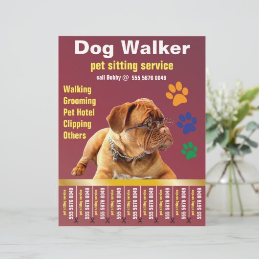 Dog Walker Trustable Care Pet Sitting Service Ad (Stehend Vorderseite)